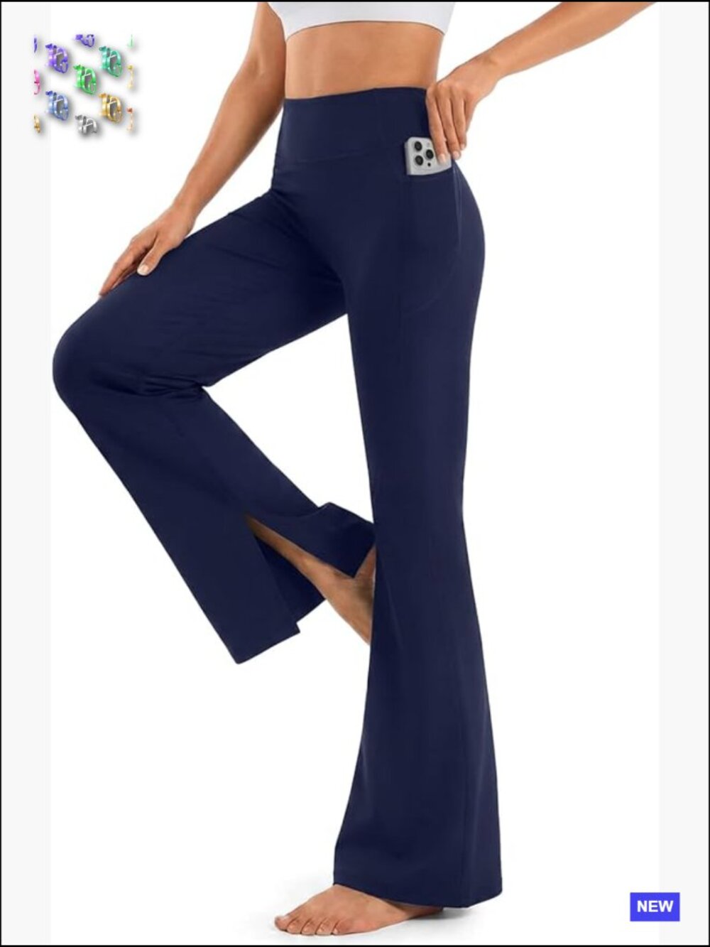 Bootcut Yoga Leggings with Pockets High Waist Tummy Control Flare Hem Workout